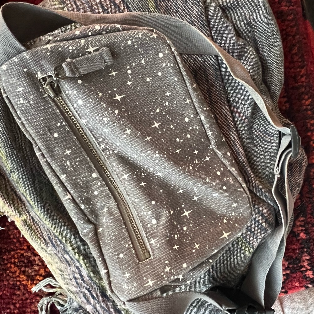 Gray Star Patterned Hip Pack - Picture 3 of 4